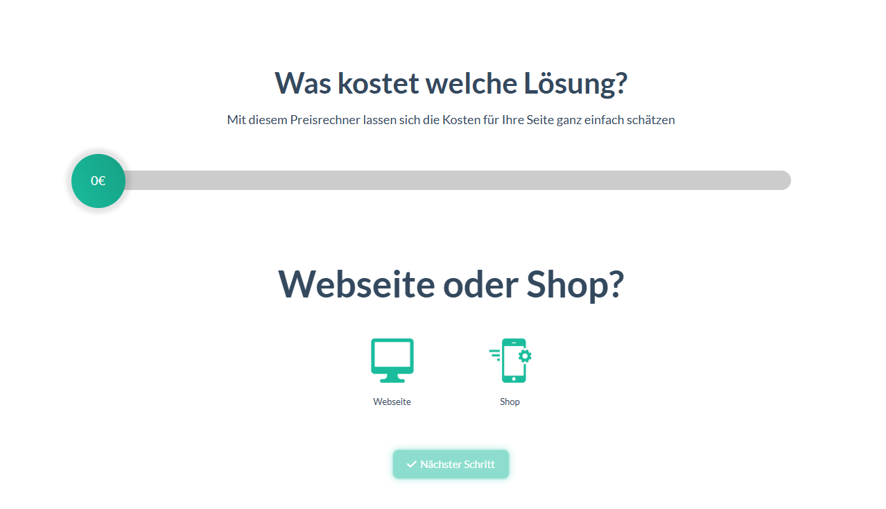 Preisformular Vorschau