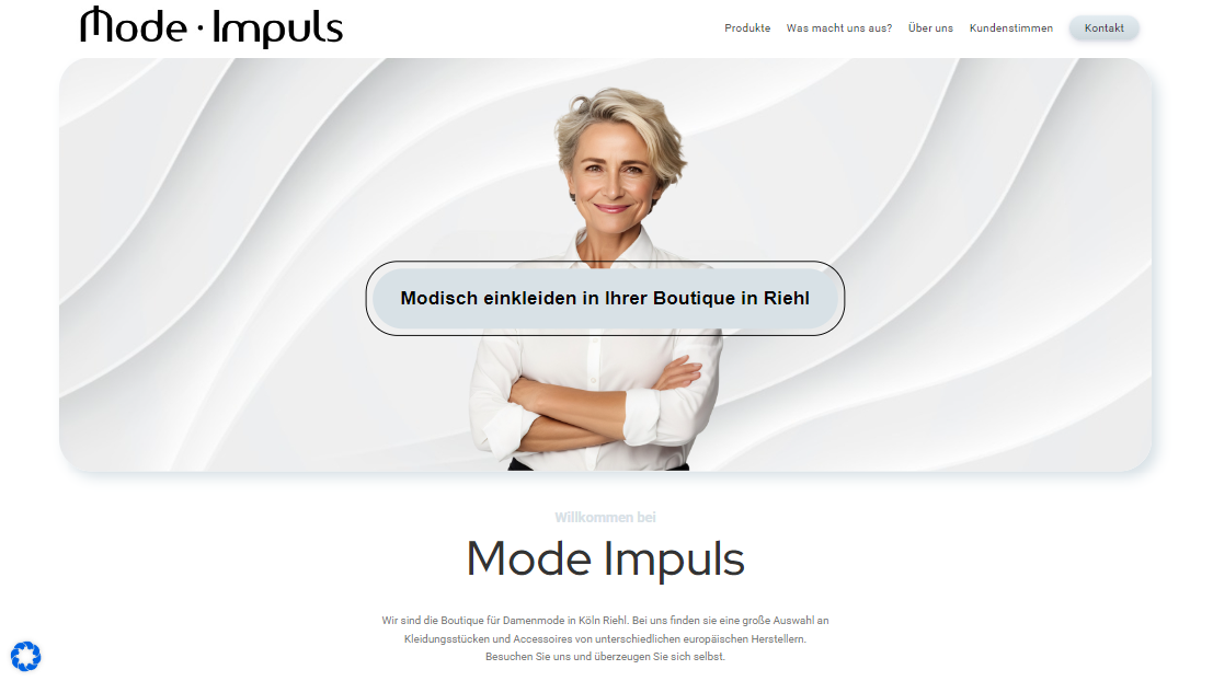 Screenshot mode-impuls.de — Webdesign Köln